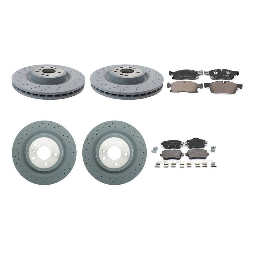 Mercedes Disc Brake Pad and Rotor Kit - Front and Rear (350mm/330mm) 1664230412